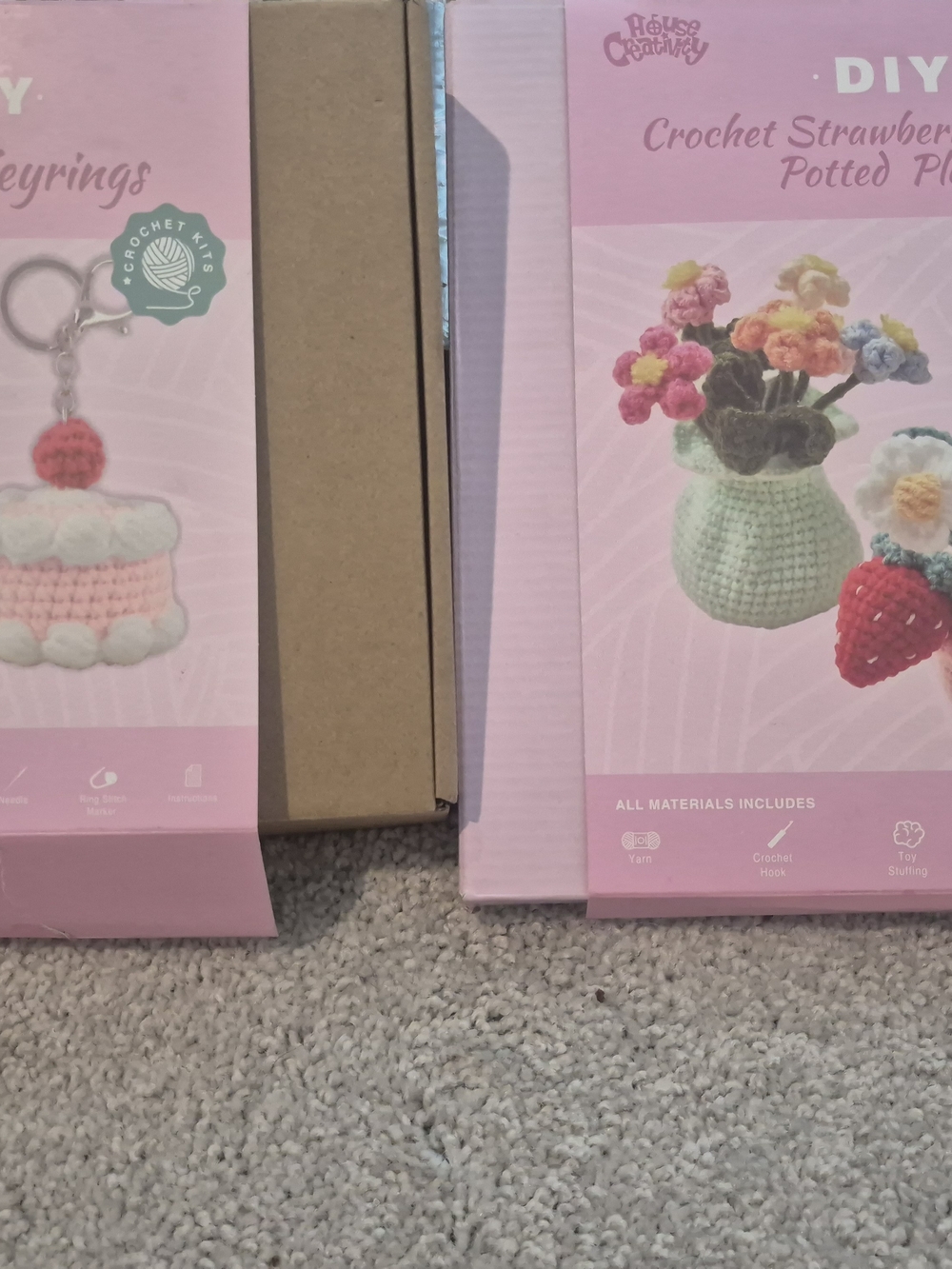 2 Boxes Of  Crochet DIY Kit - Pink